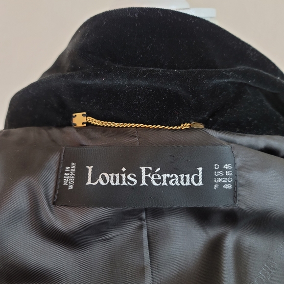VTG 80s Louis Féraud Velvet Applique Blazer Jacket - Picture 12 of 12